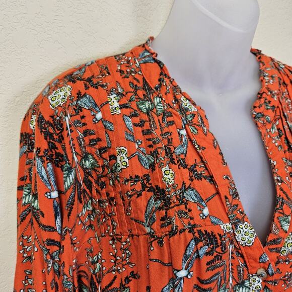 Kelly Louise Judd Anthropologie Flannel Sleep Dress Whimsical Red Dragonfly XL - Picture 7 of 16